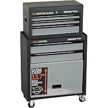 27 in. 5 Drawer + 1 Panel Door Tool Chest and Rolling Cabinet Combo