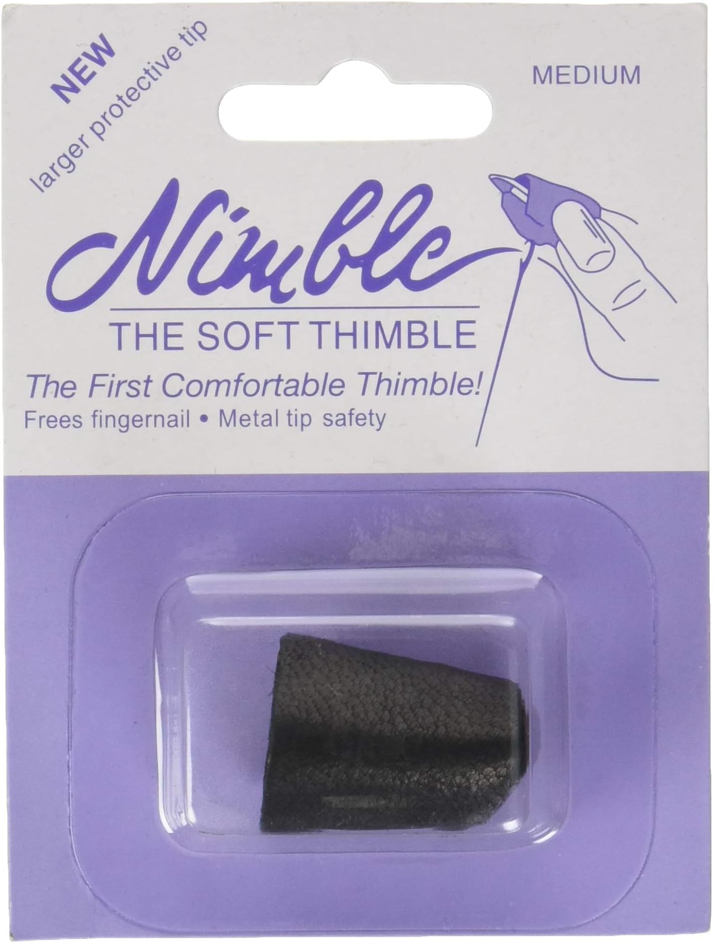 Canvas Corp NT-M Leather Nimble Thimble with Metal Tip, Medium