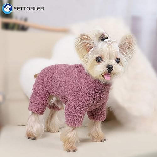 Miniatura 6 de Pijama para perro, ropa de invierno para mascotas, chihuahua, yorkie, taza de té, Shih Tzu, peluche de forro polar para perrito, mameluco para clima
