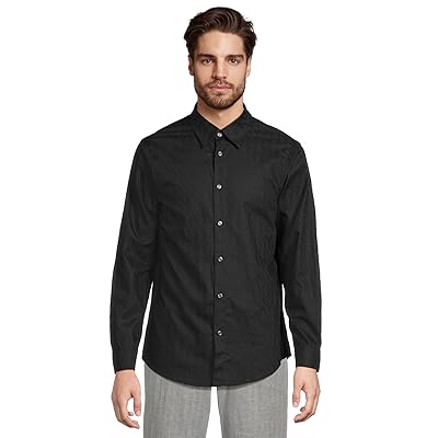 Armani Exchange Cotton Jacquard Button Down Men