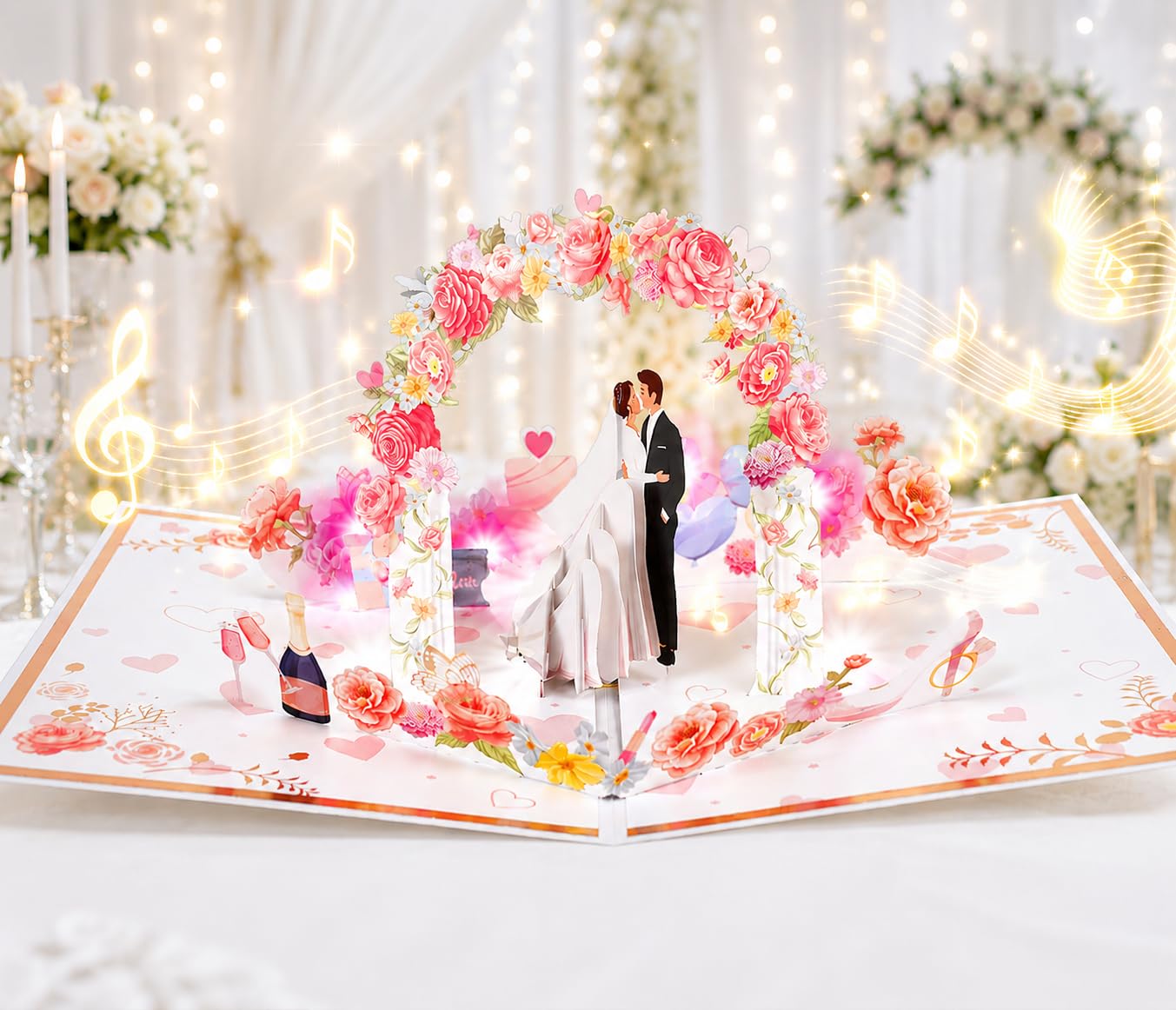 Amazon.com: 3D Pop Up Wedding Card with Music and Lights, Romantic