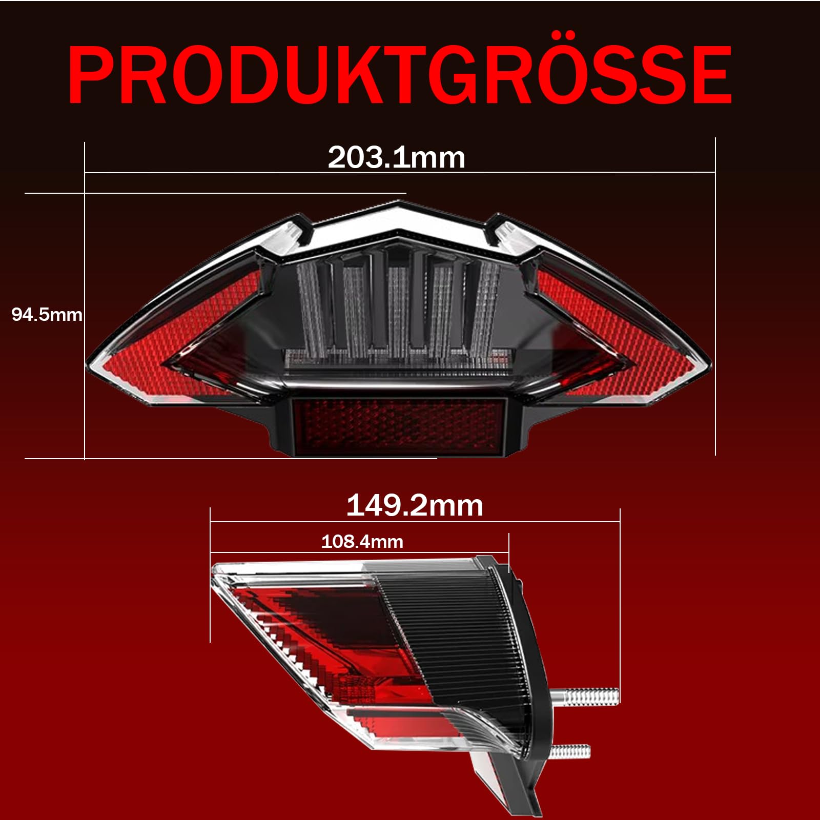 Motorrad LED Rücklicht Bremslicht E-geprüft für BMW F800GT F800R F650 R1200 GS ADV