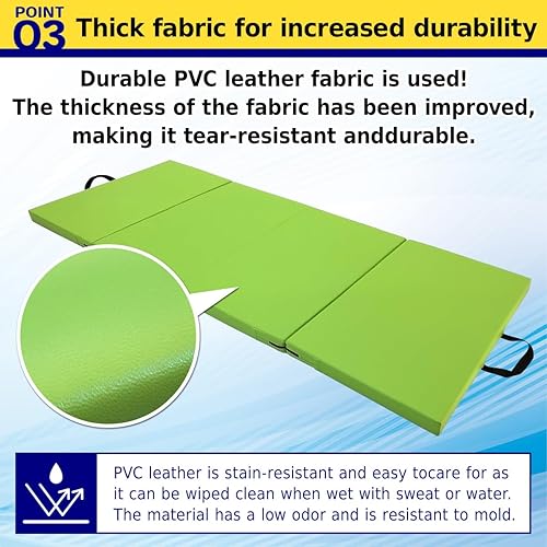 Vista 21 de Alfombrilla de gimnasia plegable de 71"x31"x2" para estiramiento, entrenamiento muscular, para niños, barra horizontal de juego, alfombrilla