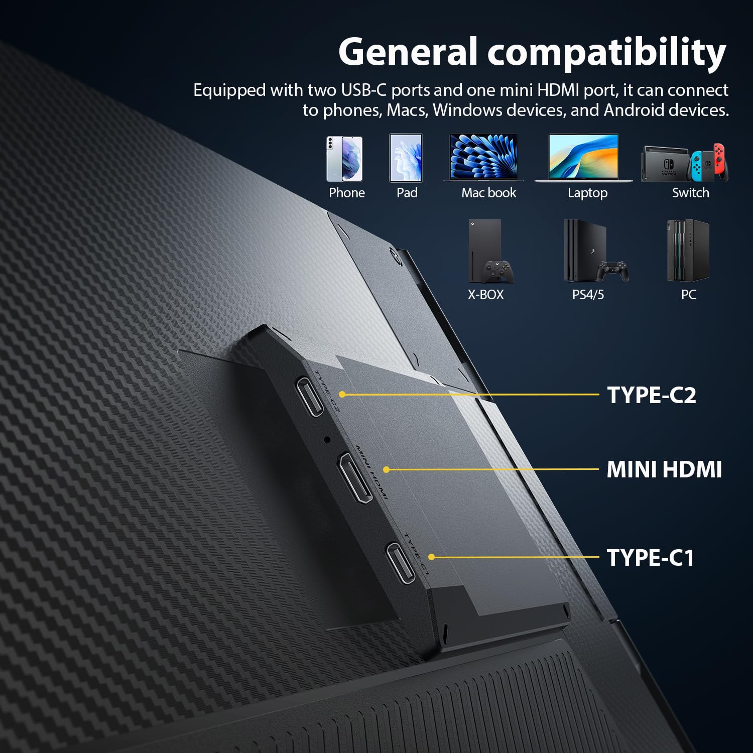 SMISEACOW Laptop Screen Extender Triple 15.6", 1080P FHD IPS 0.18" Ultra-Slim & 3.9 lbs, Plug-Play Portable Monitor for Laptops Fits 12-17.3" Laptops, Compatible with Win/Mac/Android thumbnail 10