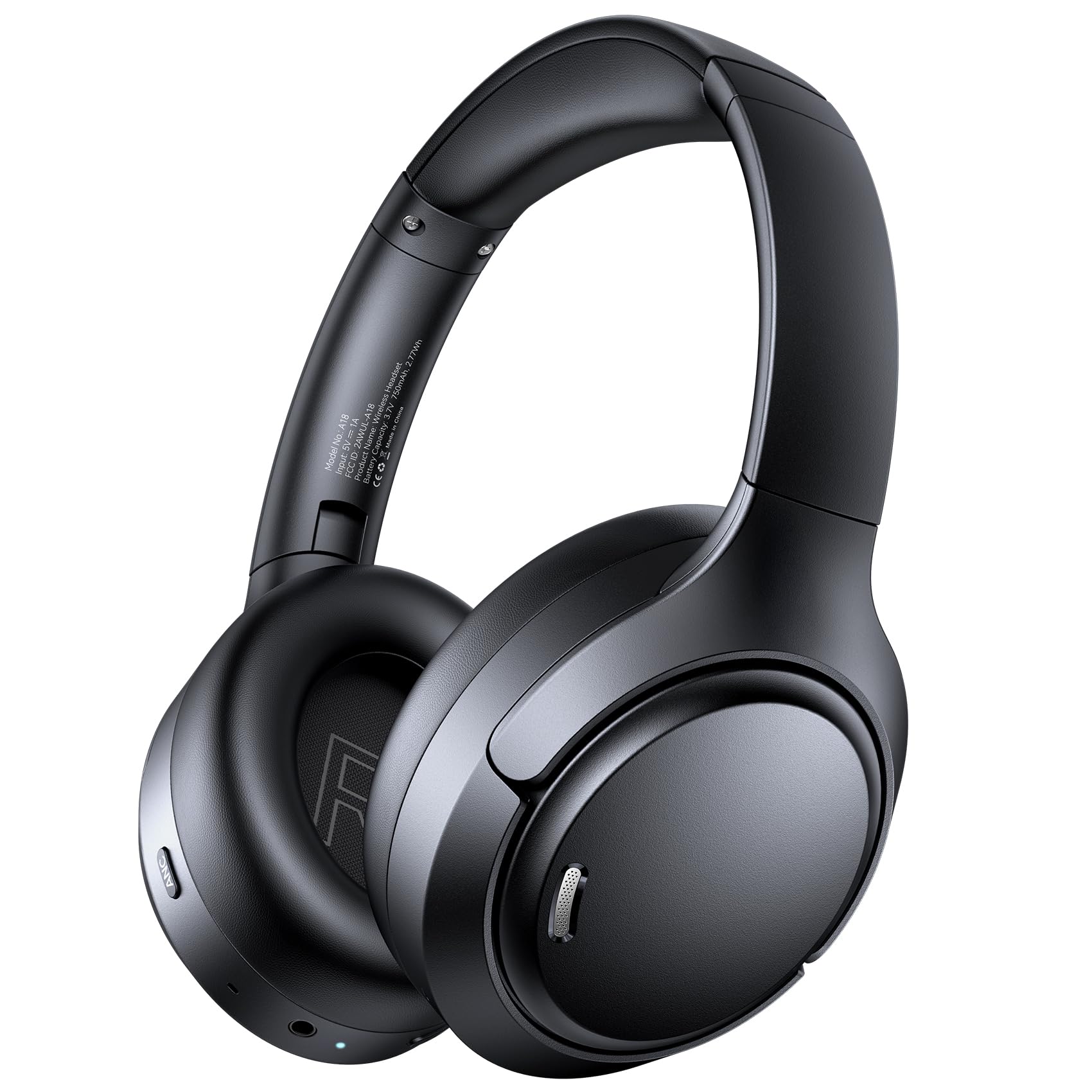 TAGRY A18 Hybrid Active Noise Cancelling Headphones in Obsidian Black