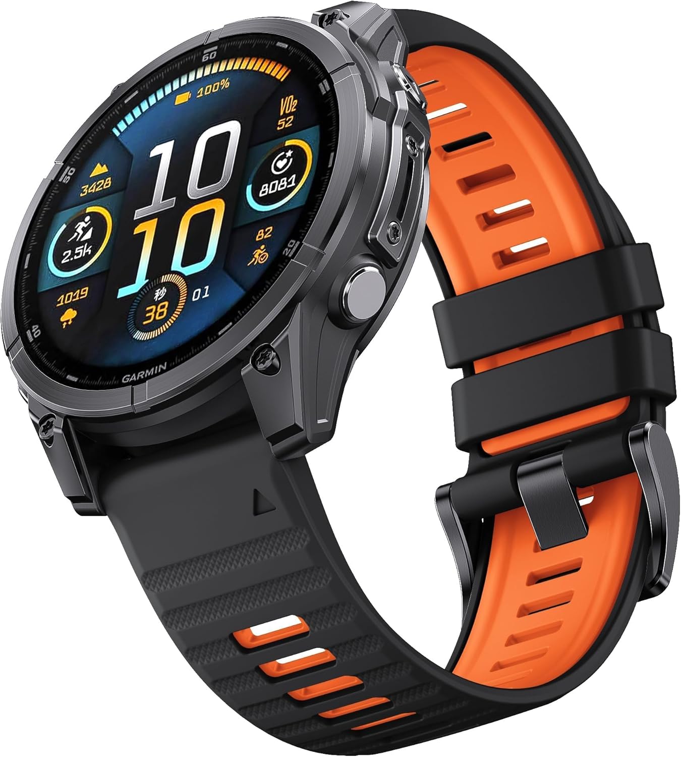 BANSO 22mm Quickfit Silicon Watch Band for Garmin Fenix 8 47mm, for Fenix 5/6/7/E Band/Fenix 5 Plus/Fenix 6 Pro/Fenix 7 Pro/Forerunner 965/955/945/935 - Image 3