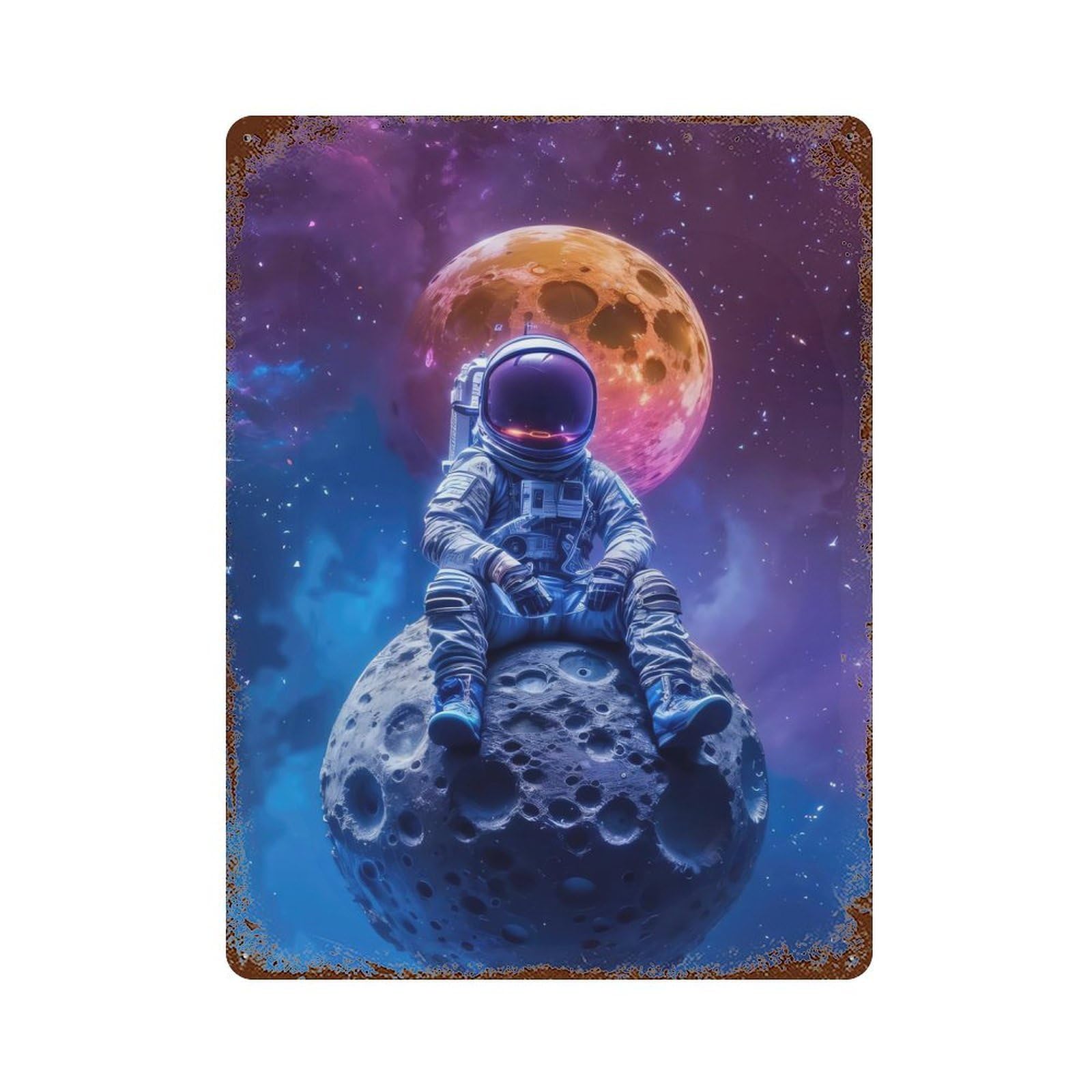 Lunar Solitude Decorative Tin Sign 15.7"x11.8", for Bistro, Counter And Cafe Decor, Retro Wall Decor