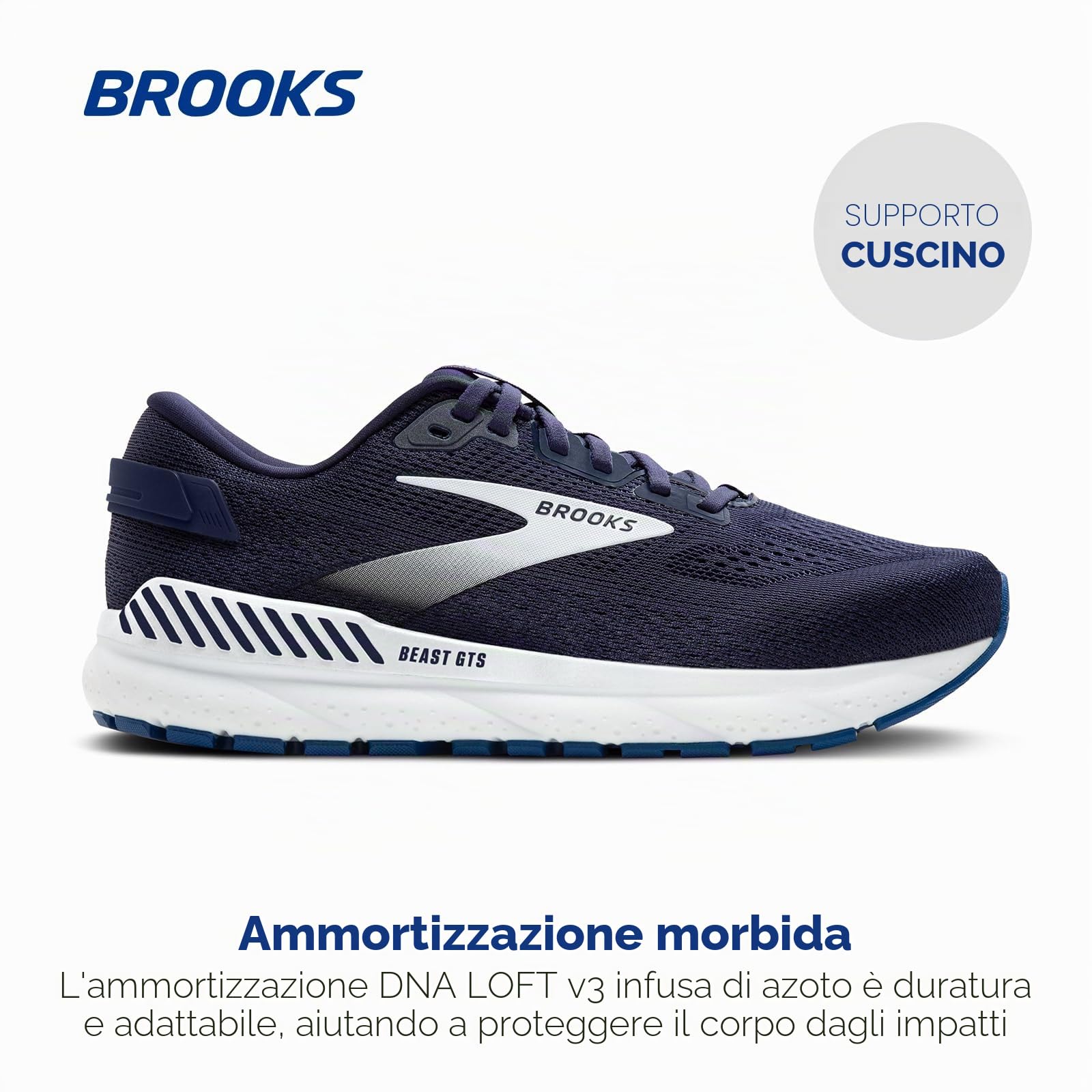 BROOKS 1104251D452 Beast GTS 24 Uomo, Peacoat/True Navy/White EU 46.5