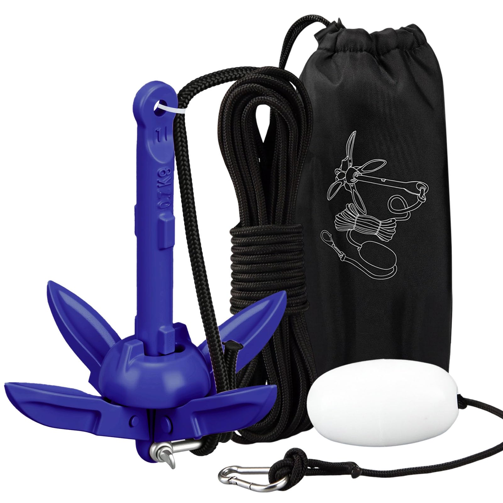 MorningRo Folding Grapnel Anchor Kit, Kayak 40ft Rope