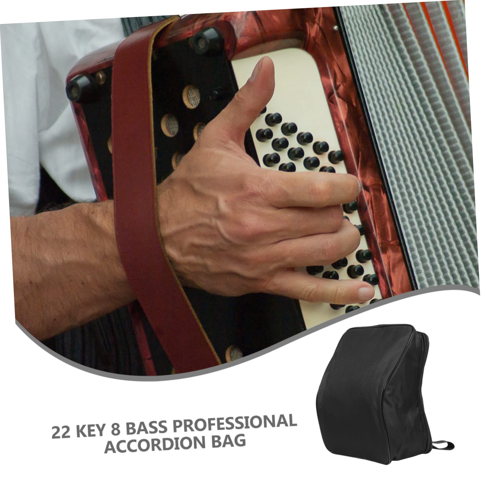 Levemolo Paquet de Transport pour Accordéon à 8 Basses, Paquet Parapluie, Tissu Oxford Noir, Bandoulière Réglable, Anti-poussière pour Écoles et Studios