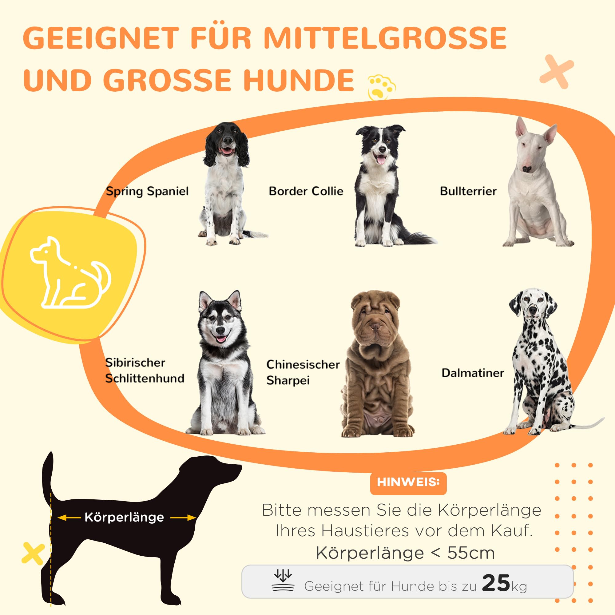 PawHut Hundekäfig Möbel mit 2 Türen Kissen 2 Verriegelungen Metall Hundebox für Zuhause Indoor Hundehütte für große Hunde bis zu 25 kg Beistelltisch Hundehaus 90 x 58 x 65 cm Eiche