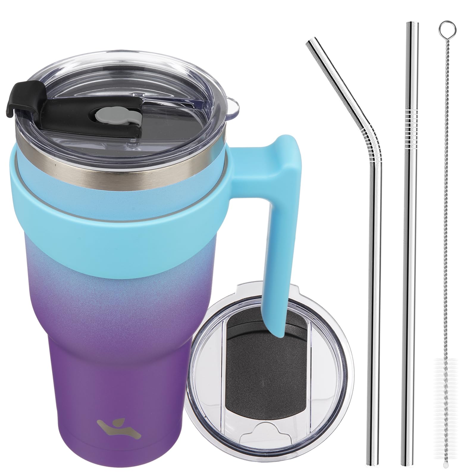 Konokyo 40 oz Tumbler with Handle and Straw, Insulated Travel Mug