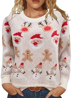 Fall Halloween Knitted Sweater for Women Winter Holiday Xmas Christmas Pullover Sweatshirt Tops