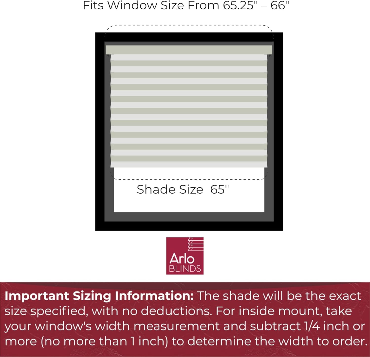 Arlo Blinds Single Cell Room Darkening Cordless Cellular Shades, Color: White, Size: 65" W x 72" H
