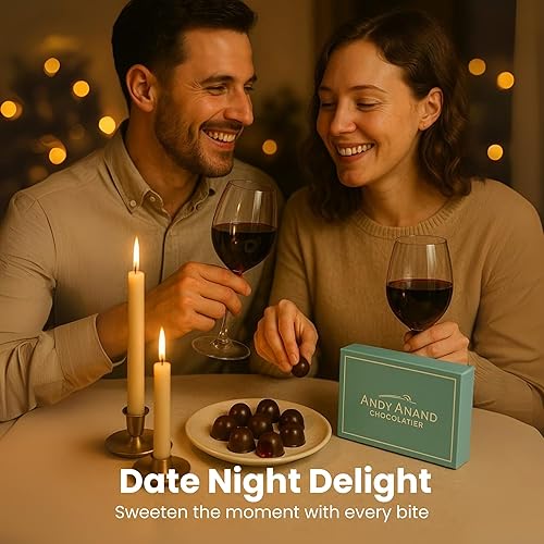 Miniatura 9 de Andy Anand - Cordiales belgas de cereza de chocolate oscuro, increíblemente delicioso, en caja de regalo, cumpleaños, San Valentín, Navidad, comida