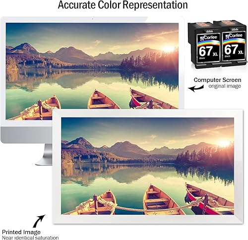 Miniatura 5 de Cartlee Cartucho de tinta remanufacturado de repuesto para HP Ink 67 XL para HP 67xl cartuchos de tinta negro paquete combinado para HP 67 cartuchos