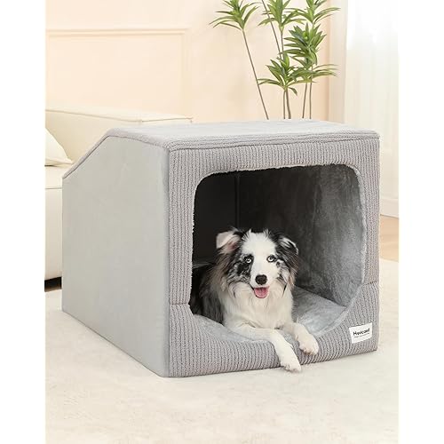 Dog Bed for Large Dogs,Warm Indoor Dog House with Cushion, Washable Pet Sofa Puppy Condos for Small Medium Large Dogs Sized, Covered Cat Bed, Winter Outside Enclosed House Pet Products (XL)