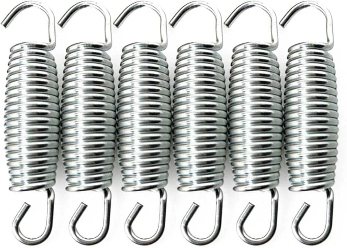 Rampoline Springs 3.9 Inch 6-Pack with Spring Tool, Heavy Duty Rust-Proof Replacement Springs, Sturdy Galvanized Steel Parts for Outdoor Garden Backyard Fun, Universal Fit Safety Accessories