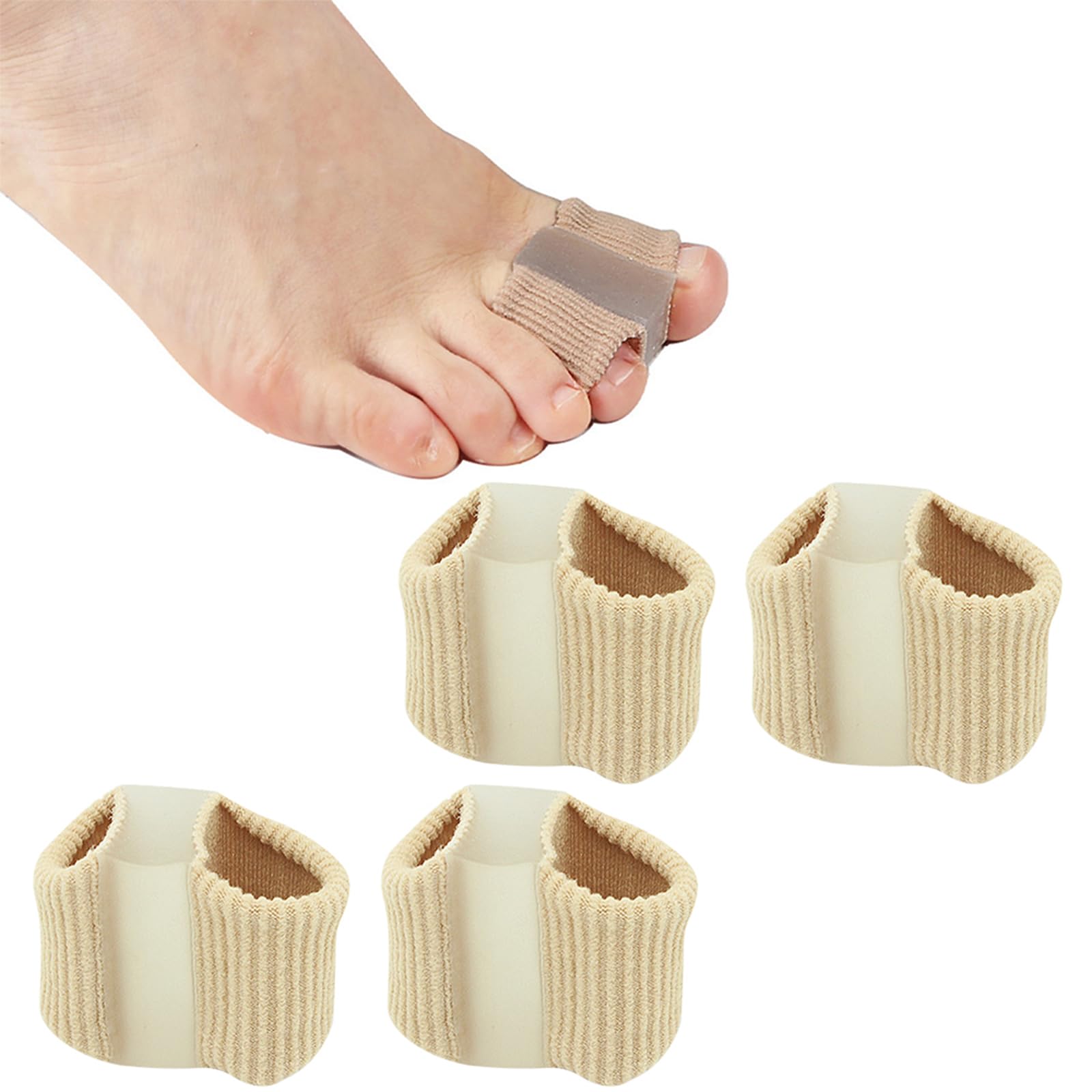 Separador de dedos de silicona para juanetes, 4 unidades, corrección de juanetes, separador de dedos de silicona superpuestos, separador de dedos de los pies para mujeres y hombres, separador de dedos