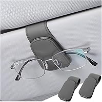 Vista 34 de zipelo Soporte para gafas de sol para visera solar de automóvil, 2 piezas de gancho magnético de cuero para gafas, clip de montaje para gafas de sol
