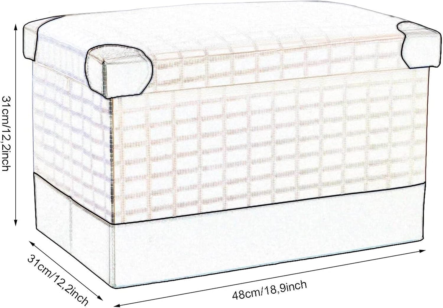 Entryway Storage Bench Foldable Leather Storage Stool Foot Stool Storage Ottomans Toy Storage Box 48cm Storage Stool