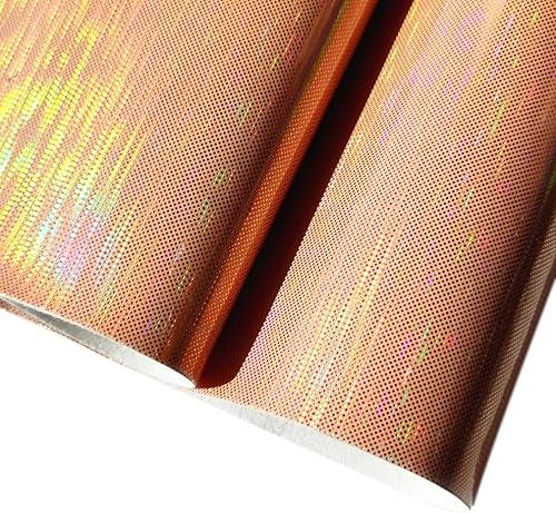 Miniatura 2 de HYANG - Hojas holográficas de piel sintética sintética de seda con espejo, 1 rollo de 12 x 53 pulgadas, piel sintética muy adecuada para