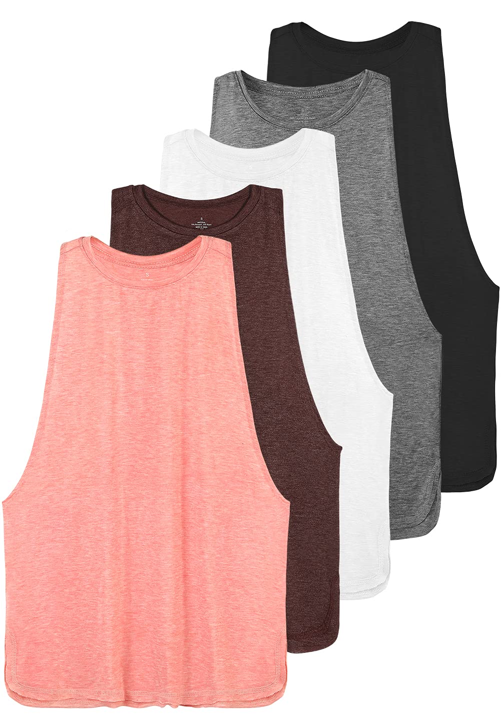 UllnoyWorkout Tank Tops for Women Running Muscle Tanks Sleeveless Loose Fit Gym Yoga Sport Shirts 3-5 Pack