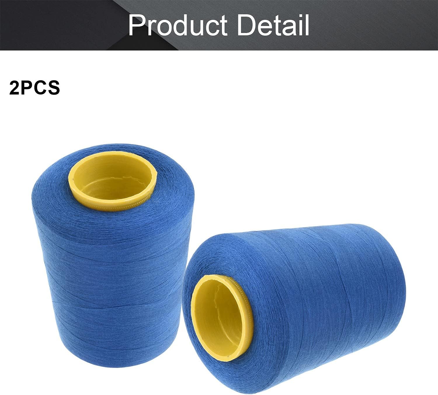 Othmro 2Pcs Polyester Sewing Thread 402 Serger Machine Thread 8000 Yards Each Spools Embroidery Thread Connecting Serger Thread for DIY Sewing Machine and Hand Repair Works Royal Blue 291