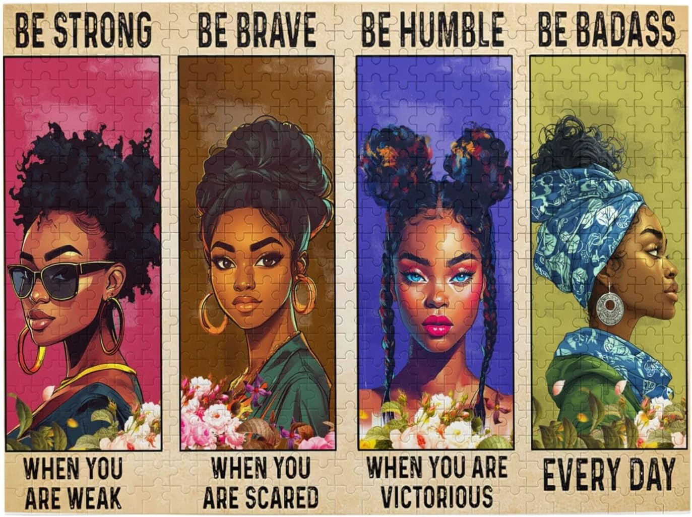 African American Jigsaw Puzzles Black Queen Girl Jigsaw Puzzles for Adults Fun Family Game Motivational Toy Educational