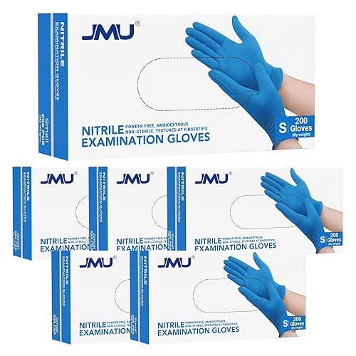 Miniatura 21 de JMU Guantes de examen de nitrilo XS, 1200 unidades, azul, 3.5 mil, sin látex y sin polvo, guantes desechables para examen médico