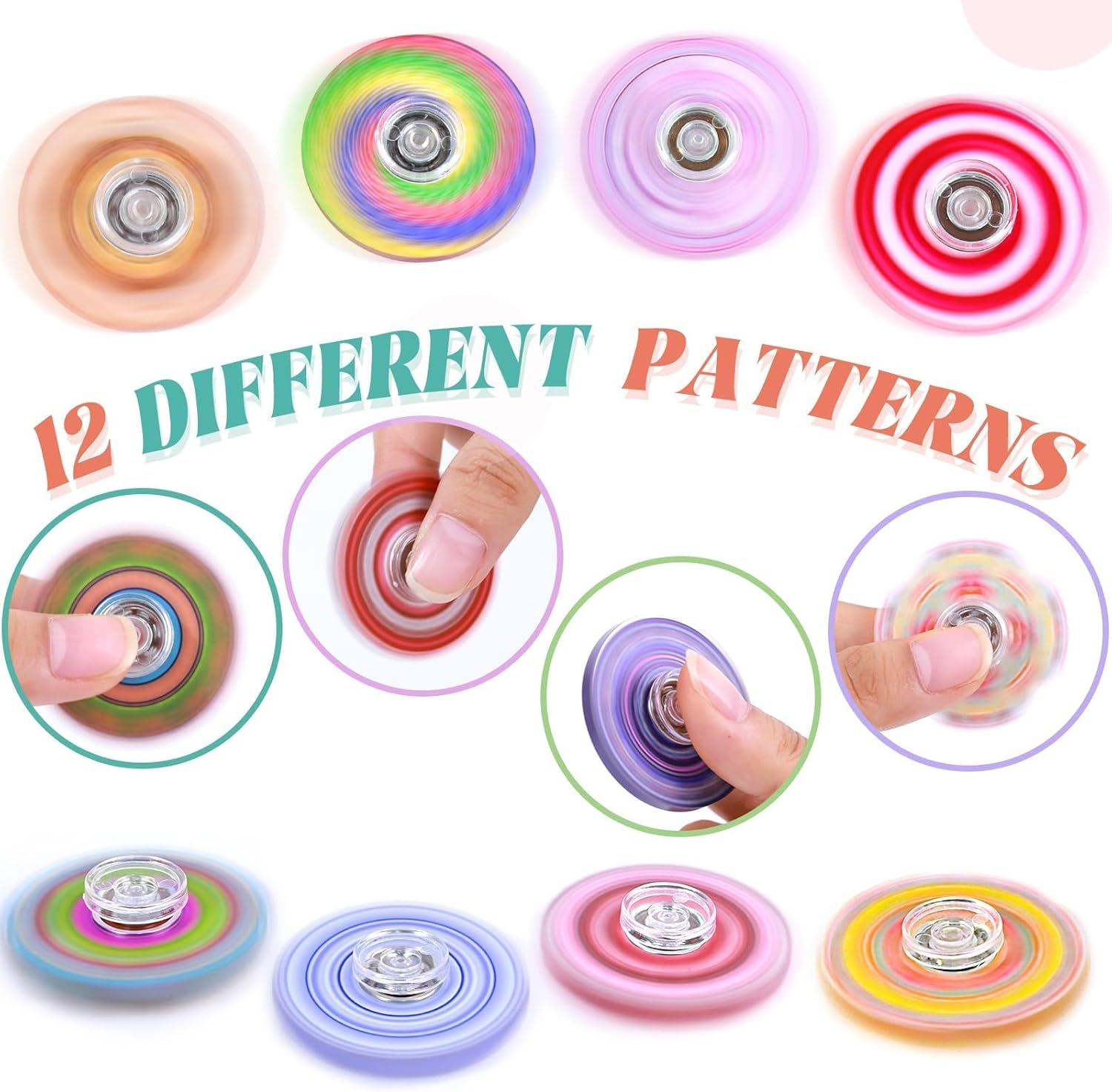 50 Pack Fidget Spinner for Kids Mini Sensory Fidget Toys Bulk Adults Kids with Autism ADHD, Anxiety Toys Stress Relief Fidgets Classroom Prizes Birthday Party Favors Pinata Stuffers Treasure Prize Box