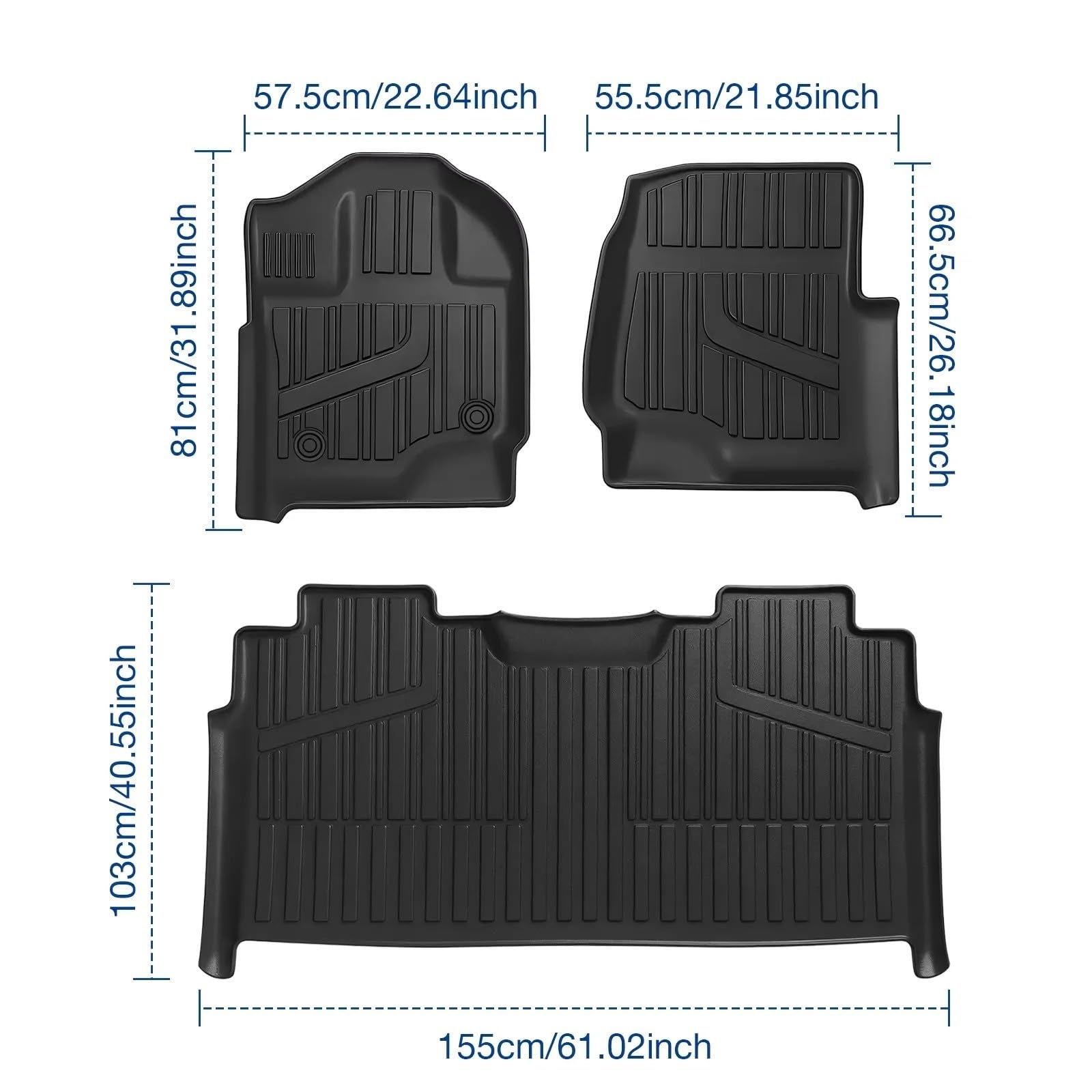 Alfombrillas TPE para Ford F-150 3 Unidades 2015-2026