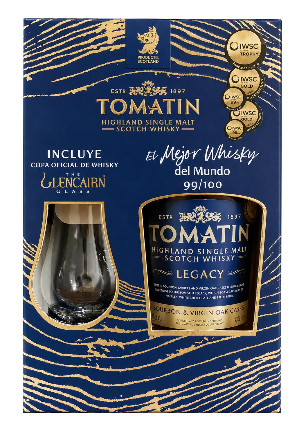 Tomatin Legacy Single Malt Whisky Pack Copa Oficial de Whisky 70CL
