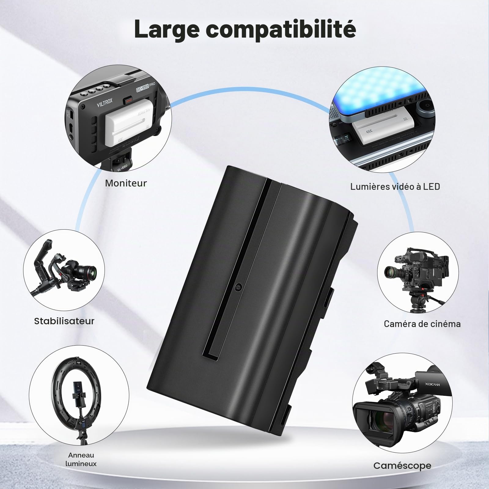 Soonpho 2-Pack NP-F550 Batterie de Rechange Remplacement Battery pour Sony NP-F970 F960 F950 F770 F750 F570 F550 Compatible Godox Neewer caméscope/Moniteur/caméra