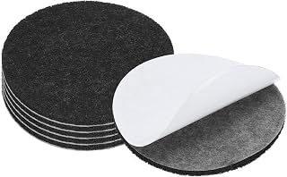 PATIKIL 6pcs Hoja Redonda de Fieltro, 63mm Adhesivo Base de Lámpara Almohadillas de Fieltro Suave Antideslizante Antiarañazo para Lámpara de Pie Mubles Silla DIY Manualidad, Negro