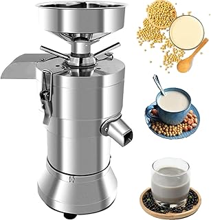 Commercial Soymilk Maker, 25KG/H Freshly Ground Soybean Milk Machine, Automatic Pulp Res-idue Separation Refiner, Bean Flower Machine for Kitchen Restaurant Breakfast