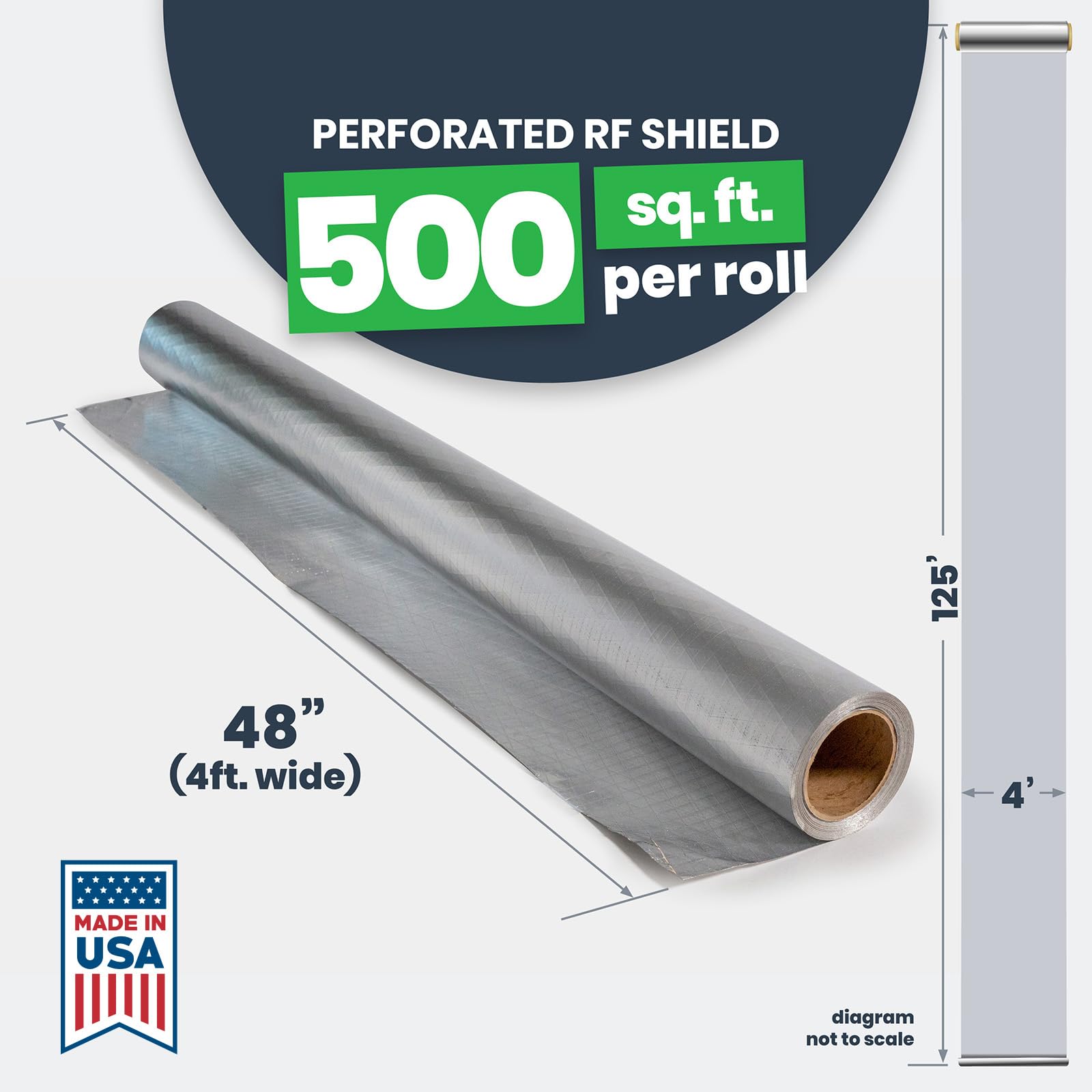 EcoFoil RF Shield Solid SCIF Radiant Barrier 4' x 125' (500 Sq Ft