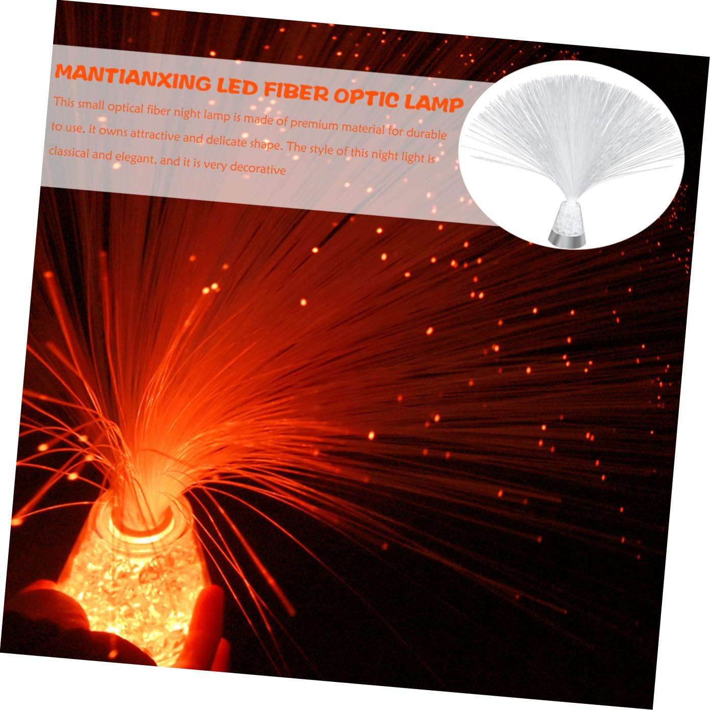 Vaguelly Chic Remote Control LED Fiber Optic Night Lamp Decorative Tabletop Light for Bedroom Party Home Hotel Romantic Illumination and Stylish Optic Lighting