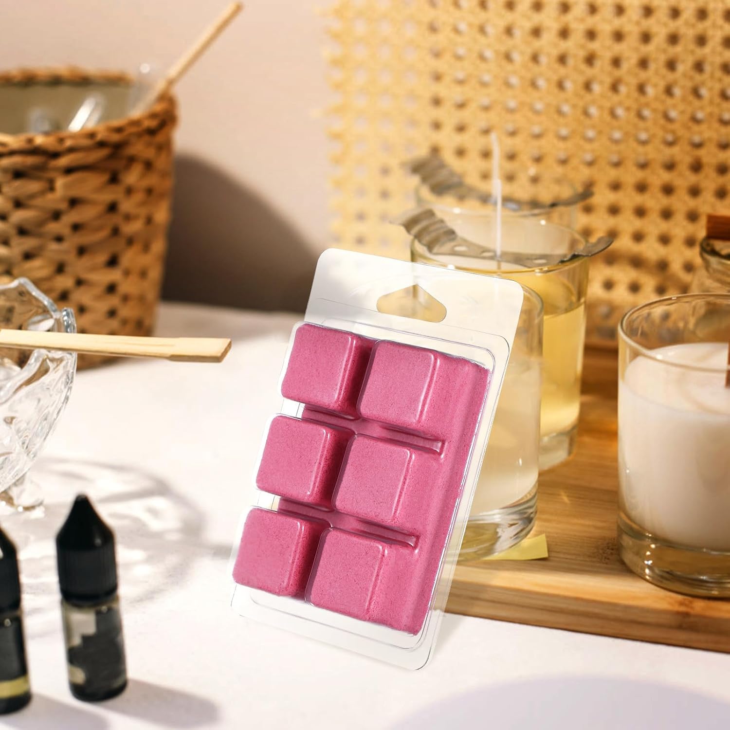 80 Pack Plastic Square Wax Melt Clamshell Molds with Flip Top Lid