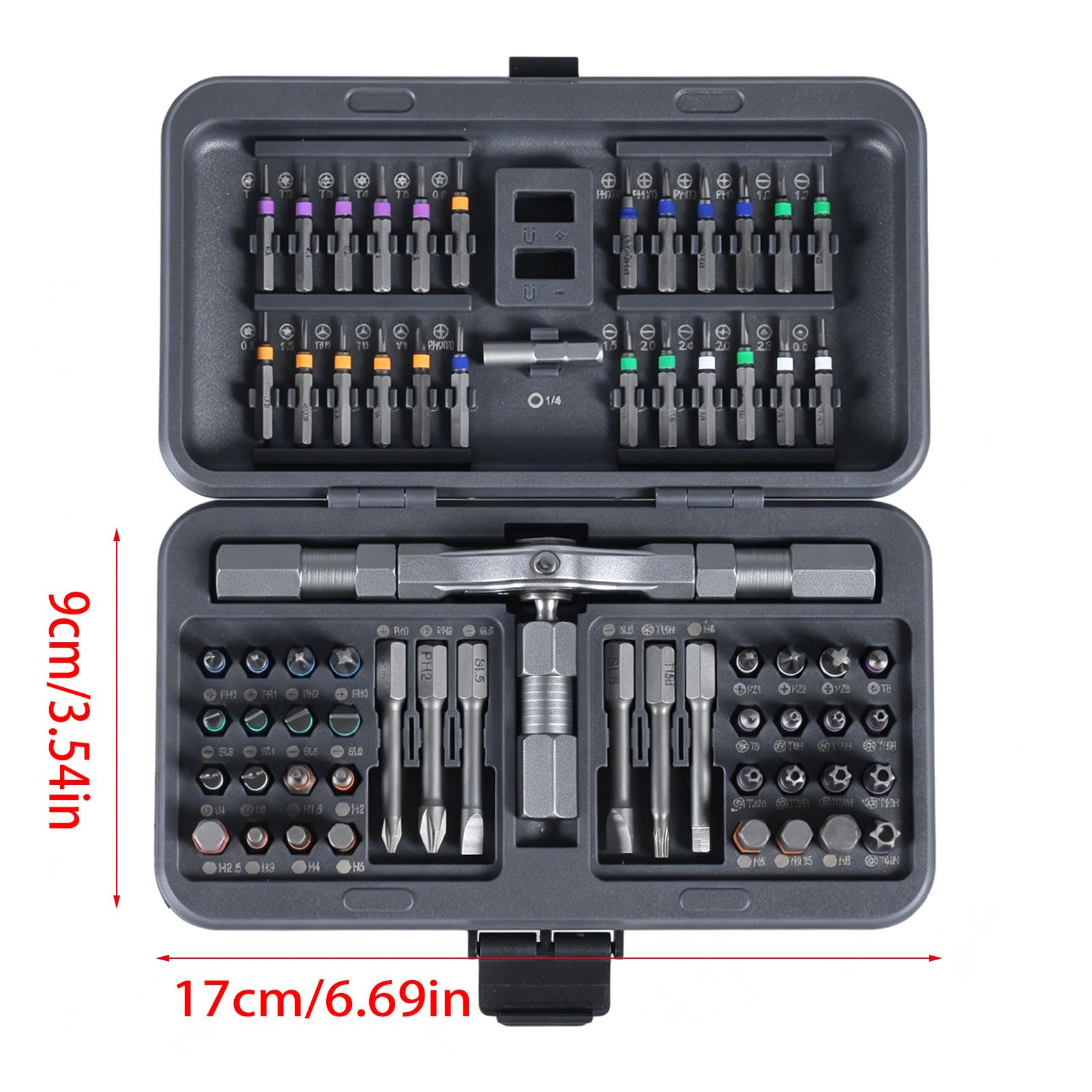 Professionale cacciaviti magnetici a cricchetto a punta multipla 66 in 1, ideale per progetti artigianali, manutenzione in officina, set cacciaviti a cricchetto