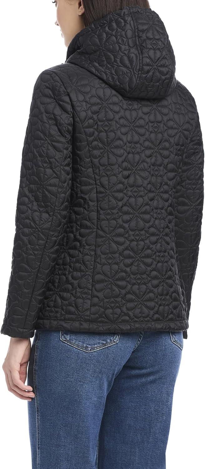 kate spade new york womens Spade Flower-quilt Hooded Jacket - Image 4