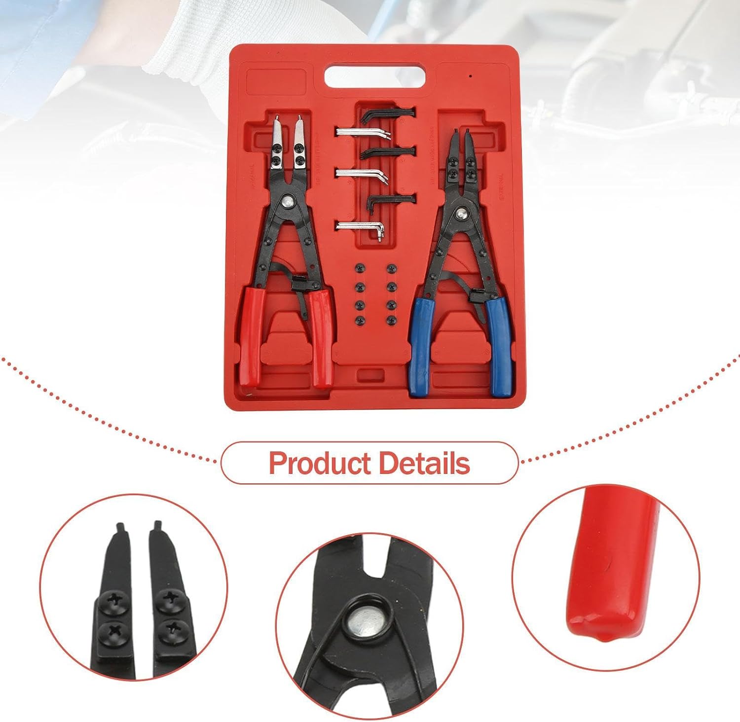 2x Internal and External Snap Rings Pliers Rings Remover Retaining Spring Ratchet Circlip Pliers