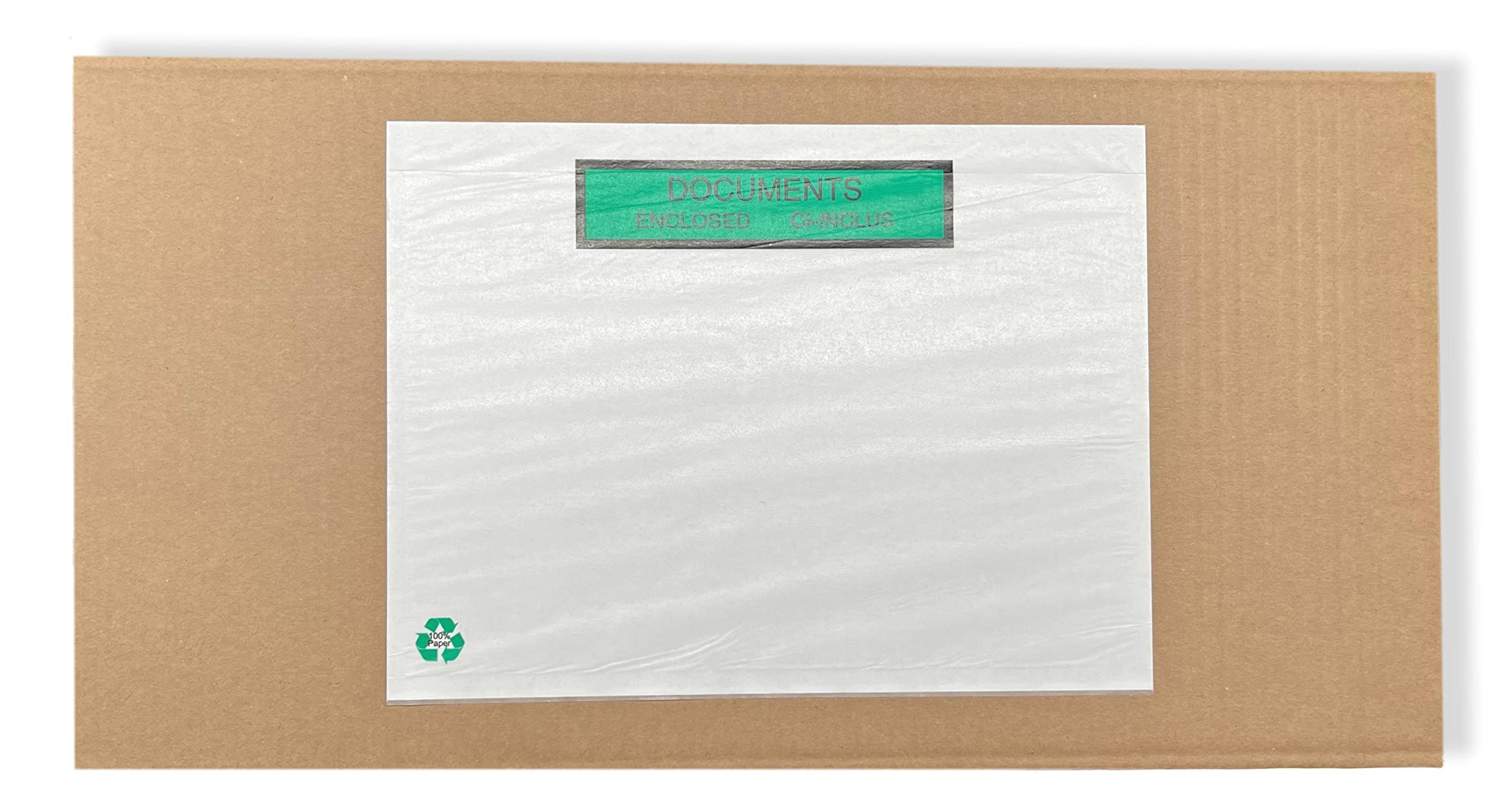 Pochettes Porte Documents Ci-inclus Adhésives en Papier Recyclable format A5 230x170mm adaptées aux réglementations REP et LUCID- Lot de 1000