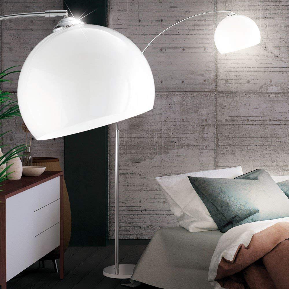 Reality Leuchten Lampa łukowa Brasilia R46031006, metal chrom, klosz akrylowy biały, bez 1 x E27