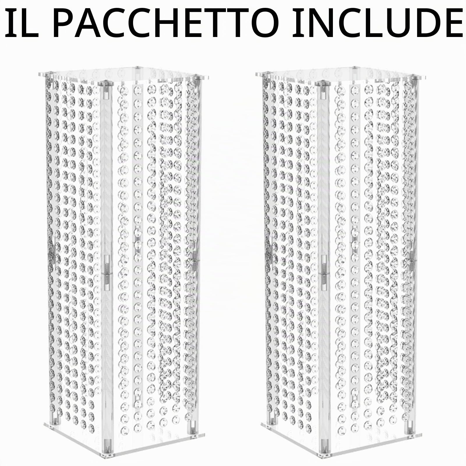 Nuptio Centrotavola per Matrimoni Vasi Tavola - 2 Pezzi 60cm Altezza per Vasi Fiori Decorazioni Tavola per Feste - Eleganti Tavoli Decorazioni per Matrimoni Sfusi Centrotavola in Cristallo Geometrico