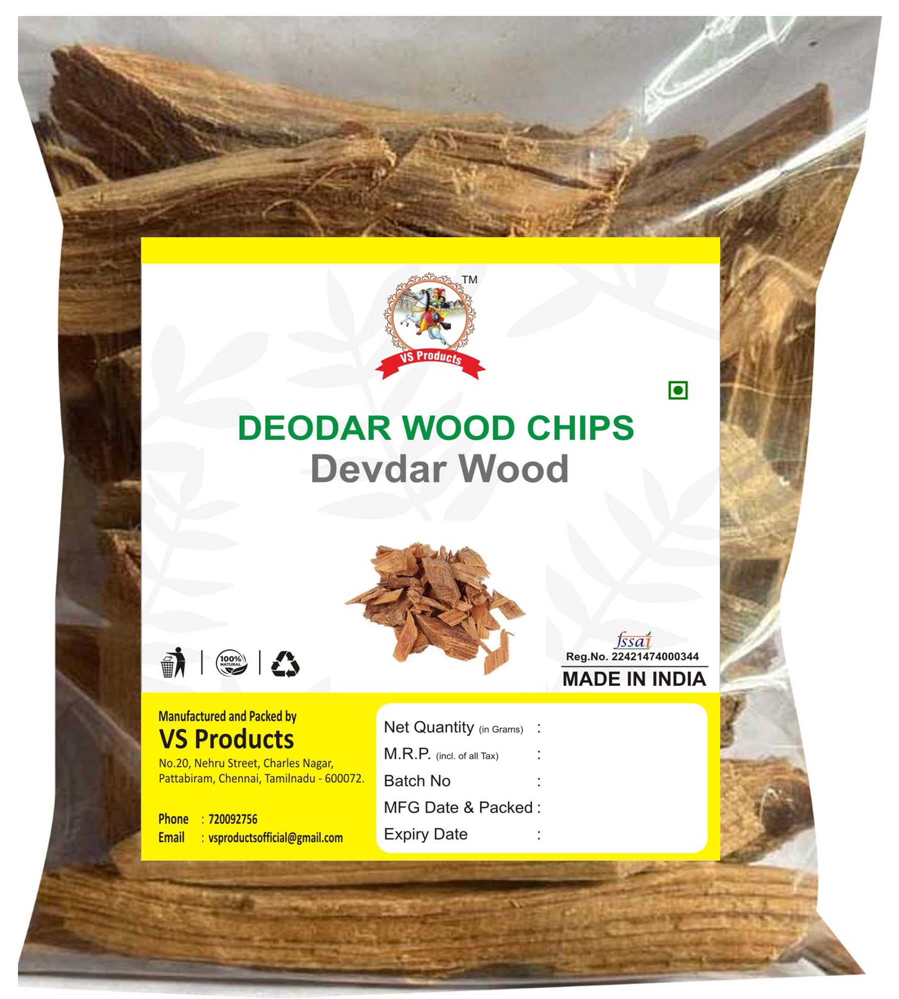 VS Products Deodar Wood Chips, Deodar 100g | Devdar Wood | Devadaru Wood | Cedrus Deodara Cedar Tree wood chips(Pack of 1 X 100g) (B0C2VP1G23) Amazon Price History, Amazon Price Tracker