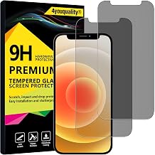 4youquality Privacy for iPhone 12 & 12 Pro Screen Protector, 2-Pack