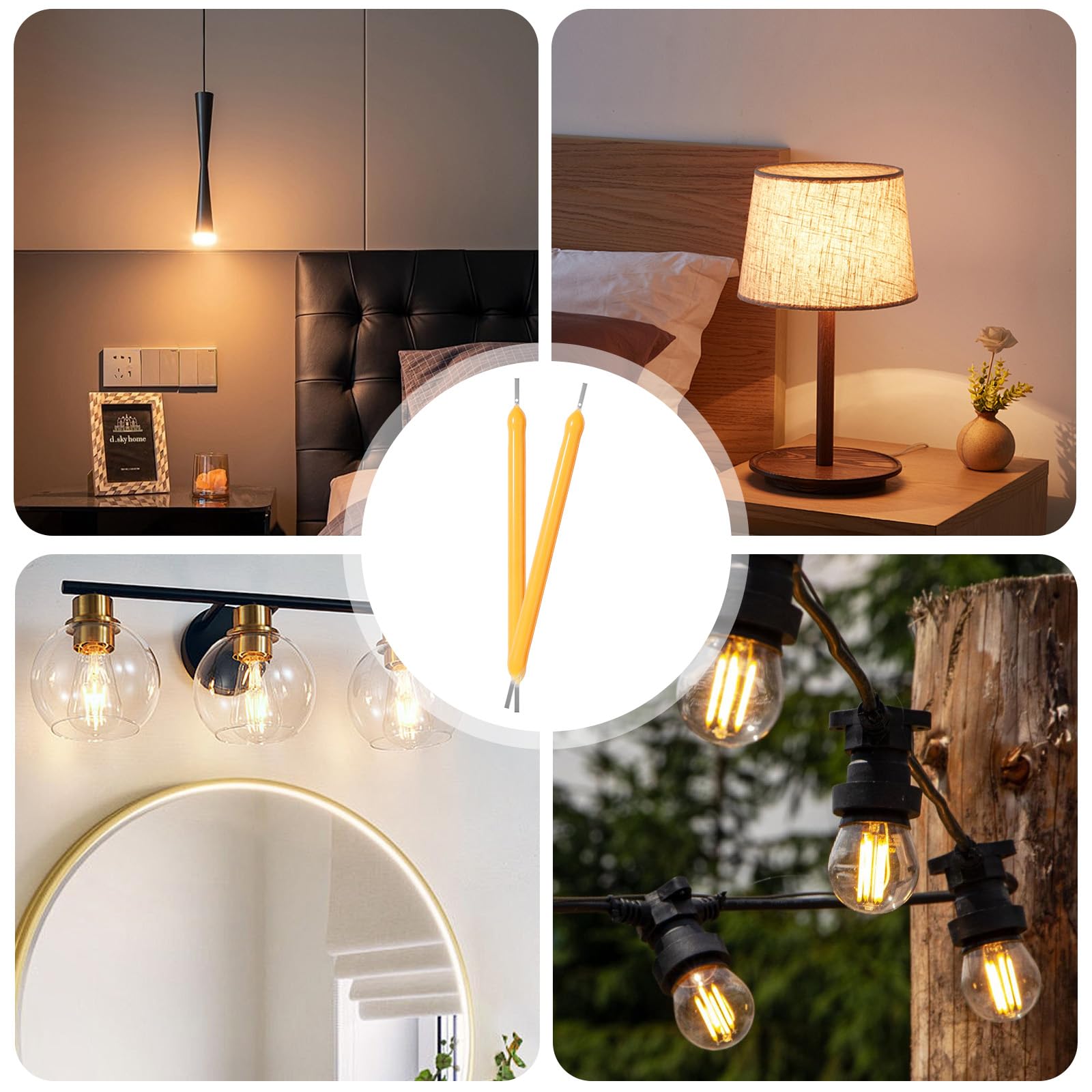 100 sztuk części zamiennych z filamentem LED, 38 mm, 3 V, części żarnikowe żarówek, filament żarówek, żarnik z ciepłym światłem, elastyczne akcesoria świetlne do oświetlenia DIY, oświetlenie domu
