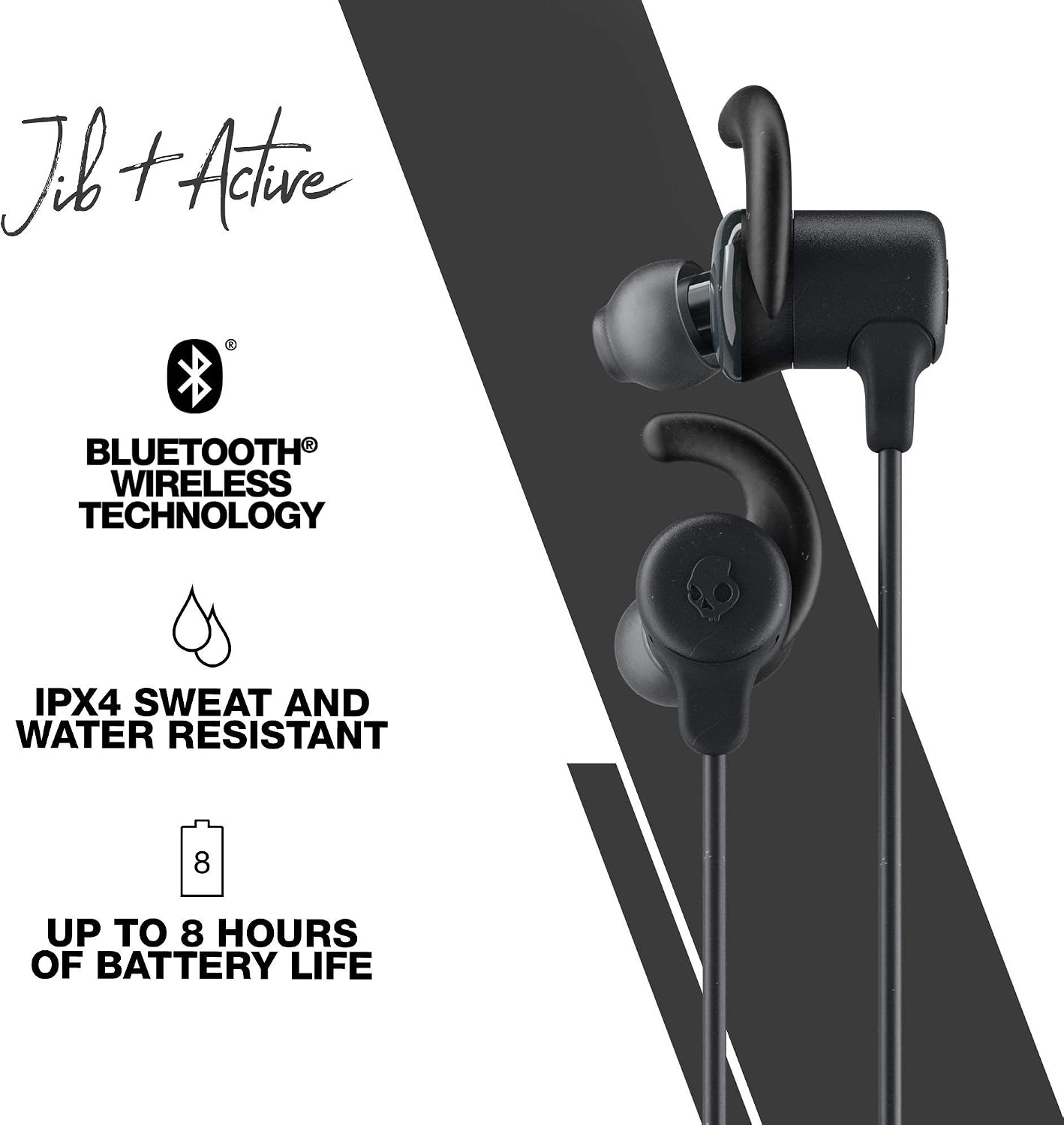 Skullcandy Jib Plus Active Wireless In-Ear Earbud - Black (Renewed)