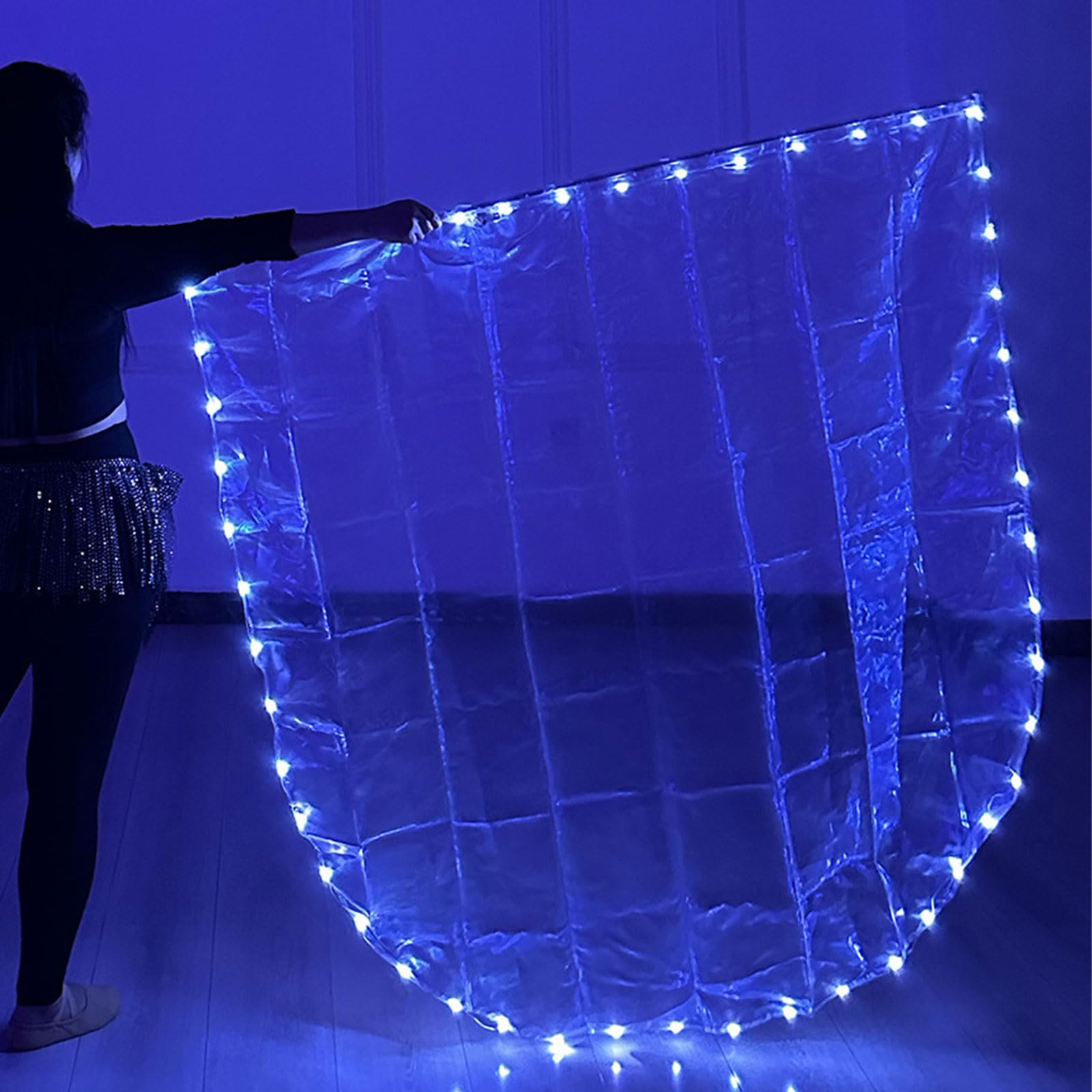 Maxtonser LED Light Worship Dance Flag with Telescopic Poles Semicircular Design Praise Banners for Celebration and Beach Vacation